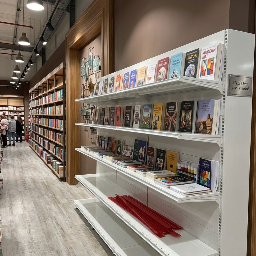 Librari e pajisur me rafte muri